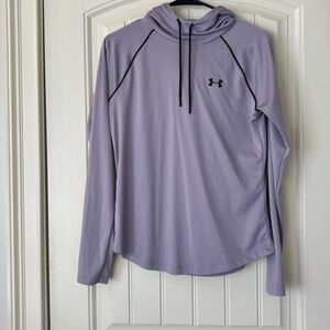 Under Armour Women's Lavender HeatGear Hoodie Long Sleeve Activewear Top‎